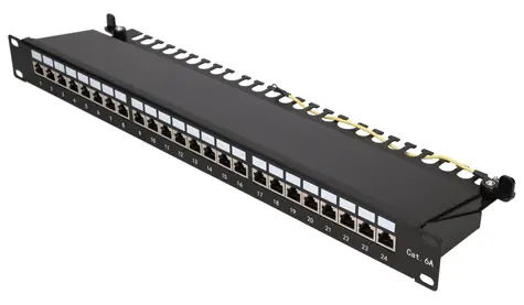 Extralink Patchpanel CAT6A STP 24 Ports / Patchpanel / 19" / STP / LSA IDC