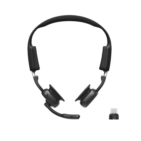 Shokz OpenMeet UC schwarz / Kopfhörer / Offenes Ohr / Bluetooth 5.4 / USB-C-Adapter
