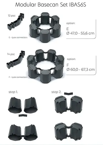 Prosperplast Modulares Dosen-Set, Fassständer, anthrazit / Kunststoff / Höhe: 53 cm