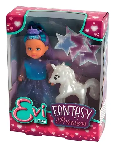 Simba Puppe Evička Fantasy-Prinzessin mit Einhorn / Puppe / 12 cm