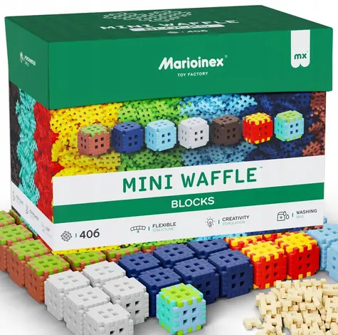 MARIOINEX Mini-Waffelbaustein-Set / 406 Teile / ab 3 Jahren