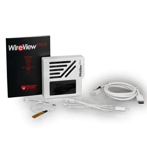 Thermal Grizzly WireView Pro II GPU weiß, umgekehrt / Digitales GPU-Leistungsmessgerät / 12V 2x6-Pin / TFT-IPS-Display