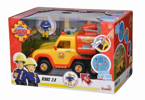 Simba Feuerwehrwagen Feuerwehrmann Sam Venus 2.0 gelb/orange / Licht- und Soundeffekte / mit Figur / ab 3 Jahren