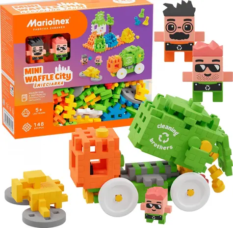 MARIOINEX Mini-Waffel-Müllwagen-Bausatz / 148 Teile / ab 6 Jahren