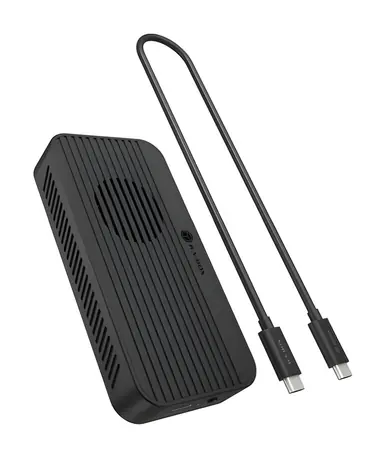 Icy Box IB-1980M-80G schwarz / Externes Gehäuse für M.2 NVMe SSD / PCIe 4.0 / USB4 80 Gbit/s / integrierter Lüfter