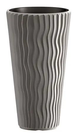 Prosperplast SANDY SLIM Blumentopf, grauer Stein / 34,9 cm / 37 l / Kunststoff