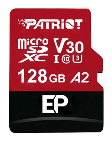 Patriot EP A2 128 GB / microSDXC-Speicherkarte / UHS-I U3 / V30 / A2 / Klasse 10 / 90/80 MB/s
