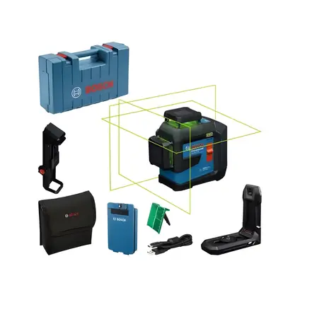 BOSCH GLL 80-33 G Professional / Linienlaser / grüner Strahl / Reichweite 80 m / 3,0 Ah Li- ION / IP65