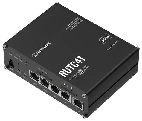 Teltonika RUTC41 / Industrierouter / 4G (LTE) / Wi-Fi 6 / Dual-SIM & eSIM / 4X LAN / 1x WAN