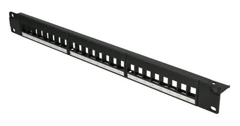Extralink Patchpanel, 24 Port UTP / Patchpanel / 19" / 1 HE / schwarz