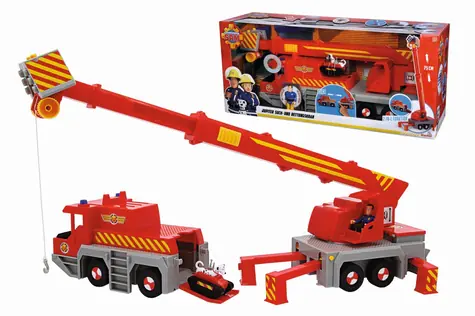 Simba Feuerwehrmann Sam Rettungskran 2-in-1 / Spielzeug / Figur + Radarauto / 75 cm