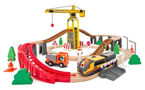 Eisenbahnstrecke mit Kran / 70 Teile / ab 3 Jahren