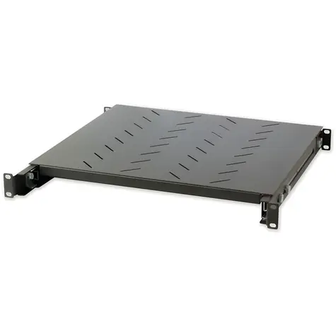 Intellinet ausziehbarer Rackboden, schwarz / Rackboden / 19" / 1 HE / Tragfähigkeit 40 kg / Tiefe 415-665 mm