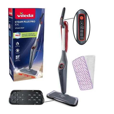Vileda Steam PLUS XXL Pro / Dampfmopp / 1550 W / 4 Modi / 0,4 l Wassertank
