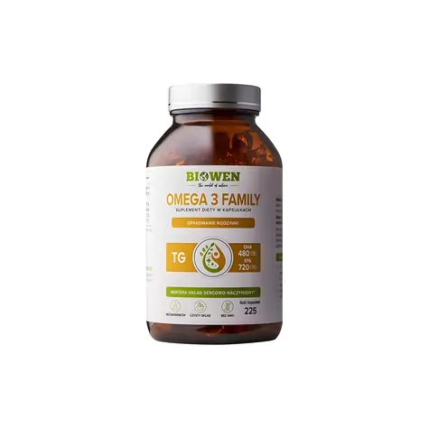 Biowen Omega 3 TG Familie / Nahrungsergänzungsmittel / 720 mg EPA / 480 mg DHA / 225 Kapseln