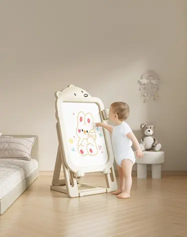2KIDS TOYS Magnettafel Teddybär / höhenverstellbar / Metall, Kunststoff / cremefarben, weiß / ab 3 Jahren