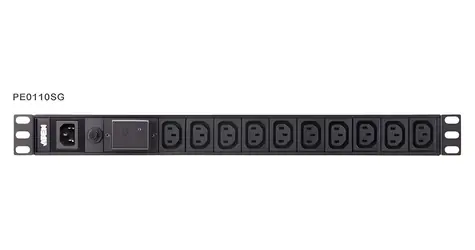Aten PE0110S schwarz / PDU / 1 HE / 10x C13 / C14 Eingang / 100-240 V / 10 A