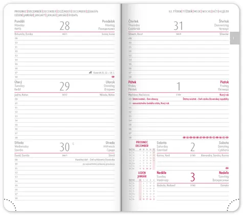 NOTIQUE Taschenkalender Tomy 2027 blau-rot / 9 x 15,5 cm