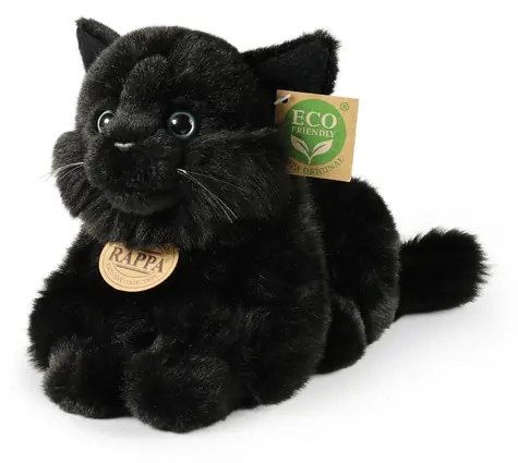 Rappa Plüschkatze schwarz 22 cm / UMWELTFREUNDLICH / ab 0 Monaten