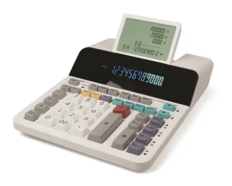 Sharp EL-1901 weiß / Tischrechner / 12-stellige Anzeige / LCD / Netzanschluss