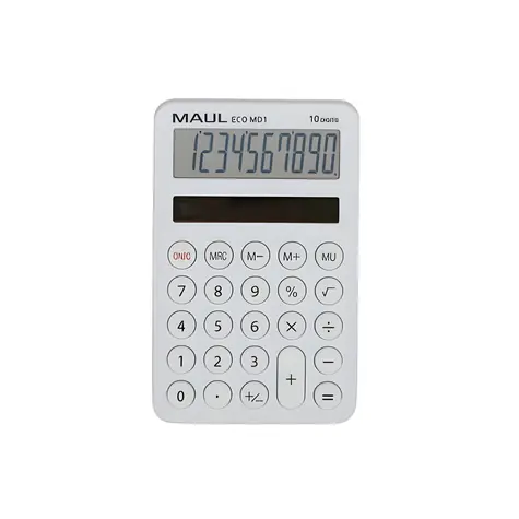 Maul ECO MD 1 weiß / Taschenrechner / zehnstellig / solarbetrieben