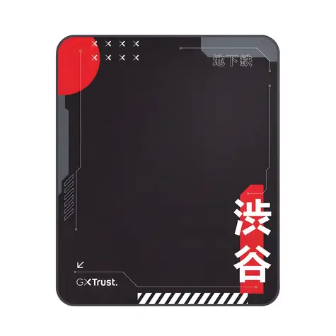 Trust GXT 715 Stuhlmatte, Japan-Print, schwarz-rot / Rutschfeste Matte unter dem Stuhl / 1200 x 990 mm