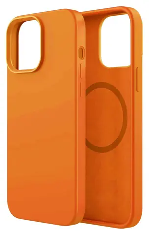 ER POWER CARNEVAL Snap Schutzhülle für iPhone 14 Pro mit MagSafe, orange / Schutzhülle / MagSafe / Silikon