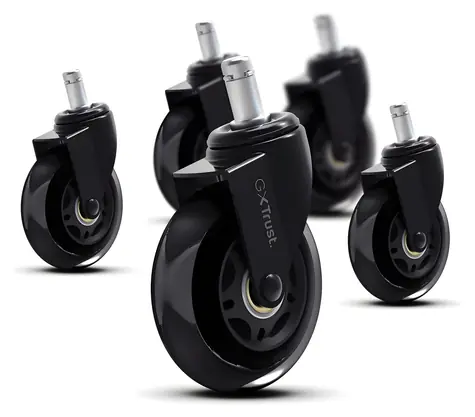 Trust GXT702 schwarze Gaming-Stuhlrollen / Gel / 75 mm / 5er-Set