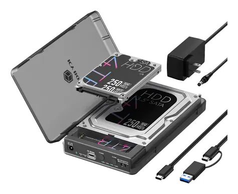 Icy Box Klon-Dockingstation schwarz / Dockingstation / M.2 & 2,5" & 3,5" / USB 3.2 Gen 2 / 10 Gbit/s