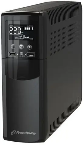 PowerWalker VI 1000 CSW IEC / USV-Notstromversorgung / 1000 VA / 600 W / 8x IEC C13 / LCD / USB