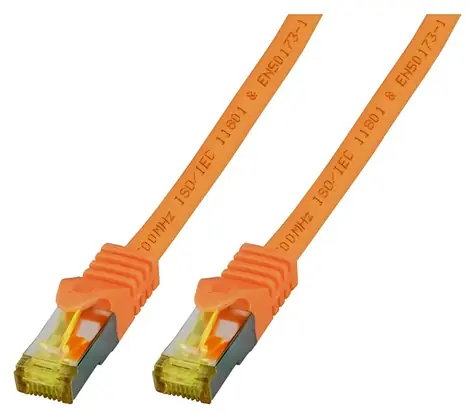 EFB Cat6a orange / Patchkabel / S/FTP / Cat7 Rohkabel / 1 m / RJ-45 / LSZH