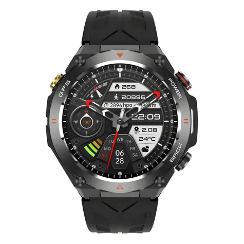 Colmi V75 schwarz / Smartwatch / GPS / Kompass und Höhenmesser / Bluetooth-Anrufe / 1,45"-Display
