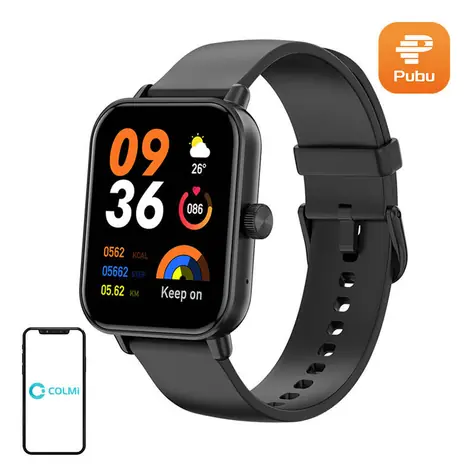COLMi P81 schwarz / Smartwatch / 1,9"-Display / SpO2 / Blutdruck / Bluetooth-Anrufe / IP68