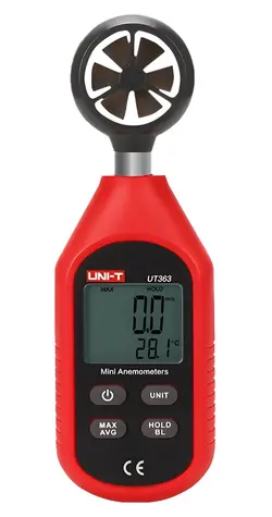 UNI-T UT363 / Anemometer / Windgeschwindigkeit 0-30 m/s / Temperatur -10 bis 50 °C / MAX / AVG