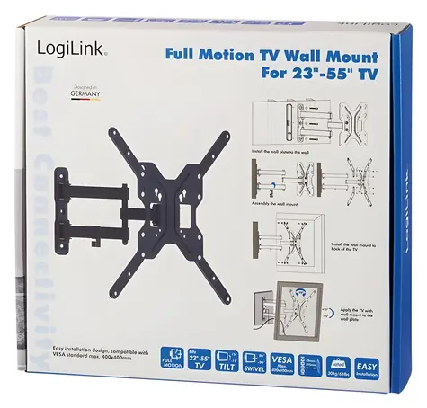 LogiLink BP0016 schwarz / TV-Halterung / VESA / 23" bis 55" / bis zu 30 kg