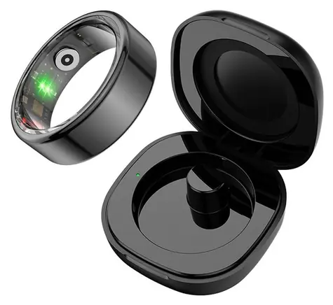 COLMI R02 Größe 9 schwarz / Smartring / Titan / BT 5.0 / IP68