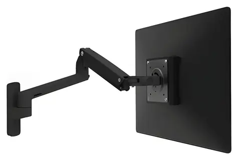 Ergotron MXV Wandmonitorarm schwarz / Wandmontage / bis zu 34" / Höhe 330 mm / Neigung ±90° / Tragkraft 9,1 kg