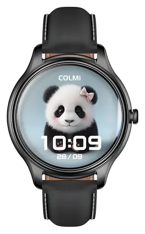 Colmi L28 schwarz, Silikon- und Lederarmband / Smartwatch / AMOLED-Display / Bluetooth-Anrufe / IP68