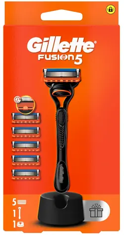 Gillette Fusion5 / Herrenrasierer / 5 Klingen / 5 Ersatzklingen / Ständer