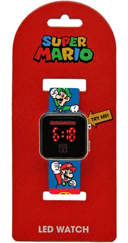 Euroswan Super Mario Kinderuhr GSM4236 / Digitaluhr / LED-Anzeige / Kalender / Kinderuhr