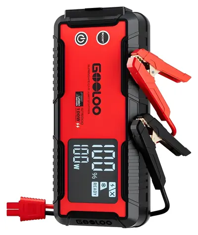 Gooloo GT6000 / Starthilfegerät / 6000 A / 27.000 mAh / 100 W Ladeleistung / LED-Taschenlampe