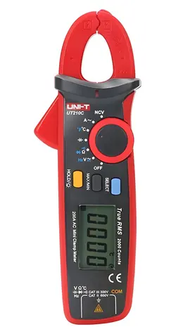 UNI-T UT210C / Mini-Zangenmessgerät / AC 200 A / AC/ DC 600 V / Widerstand, Kapazität, Temperatur