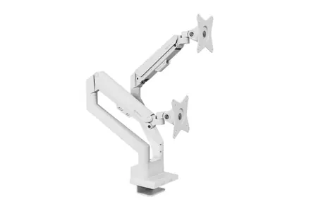 Arozzi Alzare Neo Duo weiß / 2 Monitor-Tischhalterung / Gasfeder / VESA