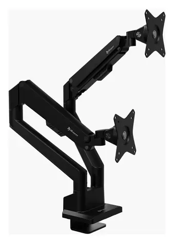 Arozzi ALZARE Neo Duo schwarz / Tischhalterung für 2 Monitore / Gasfeder
