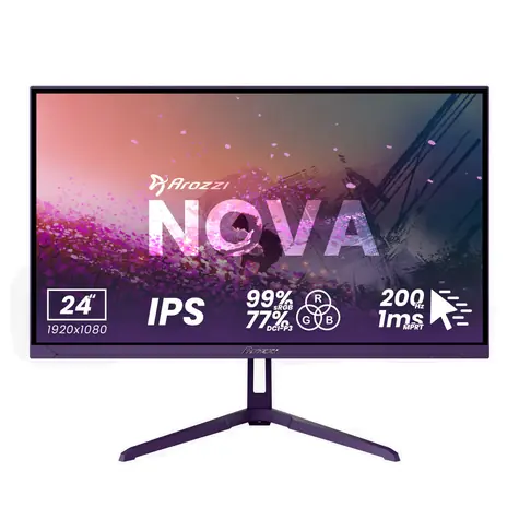 23,8" Arozzi Nova lila / Monitor / IPS / Full HD / 200 Hz / 1 ms / DP+HDMI