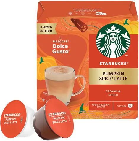 Starbucks Dolce Gusto Pumpkin Spice Latte 12 Stück / Kapselkaffee / 6 Portionen