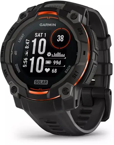 Garmin Instinct 3 Solar 45 mm schwarz / Smartwatch / GPS / Bluetooth / 10 ATM / Solarladung