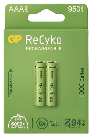 Emos GP ReCyko 1000 AAA (HR03) / Wiederaufladbarer Akku / NiMH / 2 Stück