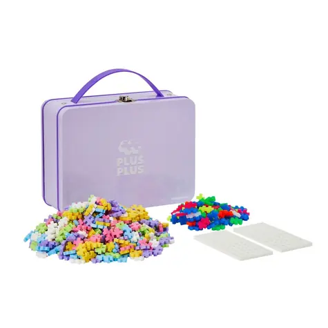 PLUS- PLUS Metallkoffer Pastell / Bausatz / 600 Teile