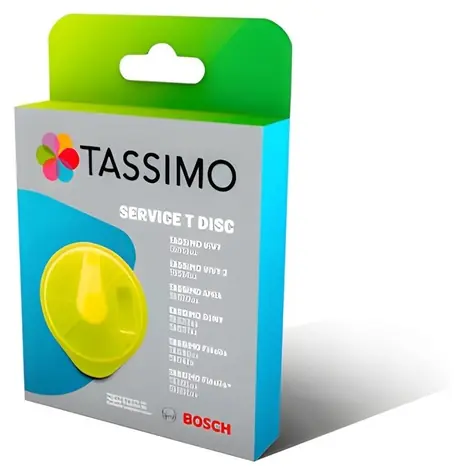 BOSCH T-Disc Servicescheibe gelb / Servicescheibe für Tassimo Kaffeemaschinen / Reinigung
